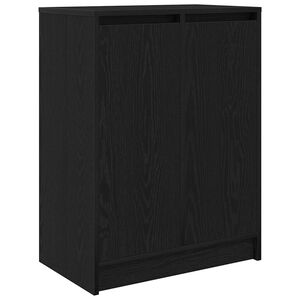 vidaXL Shoe Cabinet Black Oak 57x34x76 cm Engineered Wood