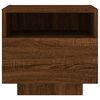 vidaXL Bedside Cabinet with LED Lights Brown Oak 40x39x37 cm