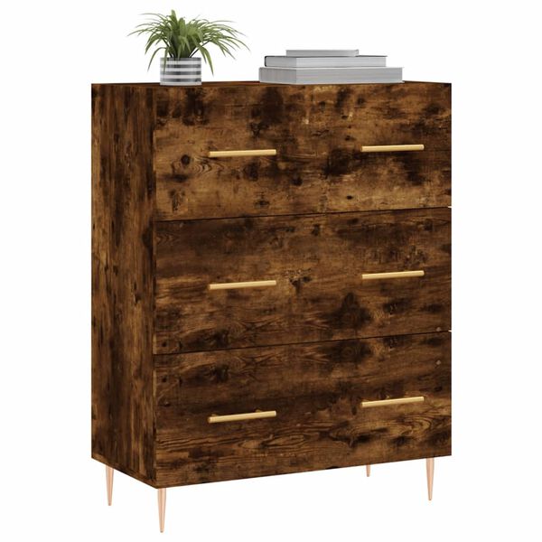 vidaXL Sideboard Smoked Oak 69.5x34x90 cm Engineered Wood