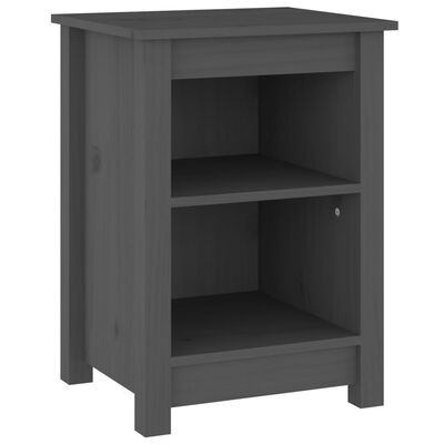 vidaXL Bedside Cabinets 2 pcs Grey 40x35x55 cm Solid Wood Pine