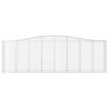 vidaXL Arched Gabion Baskets 3 pcs 400x50x120/140 cm Galvanised Iron