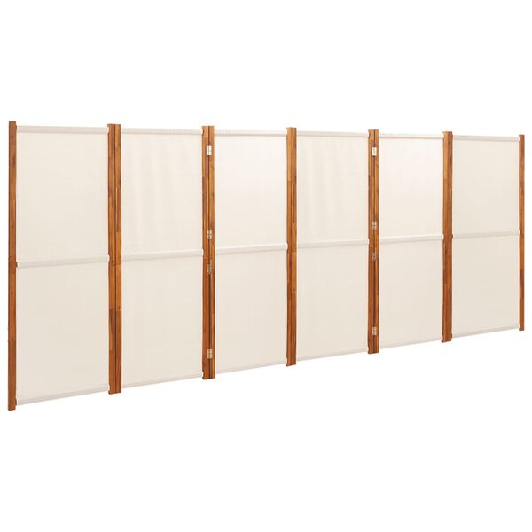 vidaXL 6-Panel Room Divider Cream White 420x180 cm