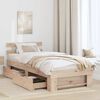 vidaXL Bed Frame with Headboard Natural 75 x 190 cm Solid Pine Wood
