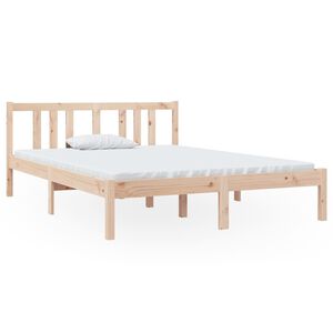 vidaXL Bed Frame without Mattress Solid Wood 135x190 cm Double Double