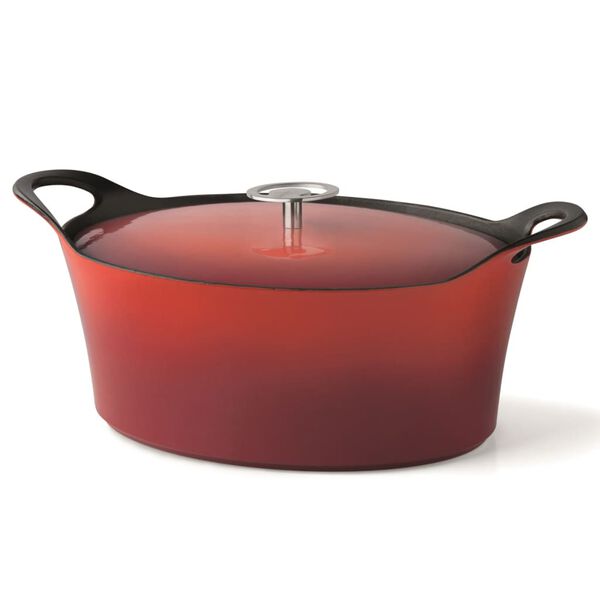 CUISINOX Cast Iron Casserole Enamelled 3.9 L 29 cm Oval Red