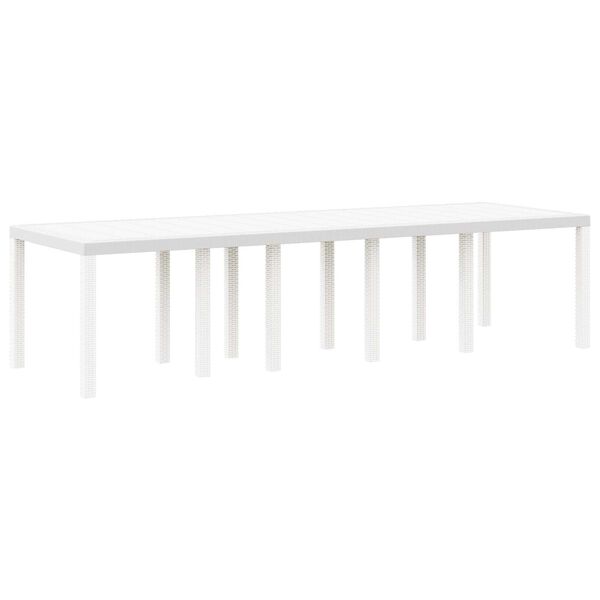 vidaXL Garden Dining Table White 300 x 100 x 73 cm Poly Rattan