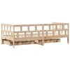 vidaXL Daybed with Drawers without Mattress 90x190 cm Single Solid Wood
