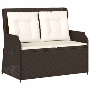 vidaXL Garden Bench Brown Poly Rattan
