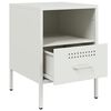 vidaXL Bedside Cabinet White 36x39x50.5 cm Steel