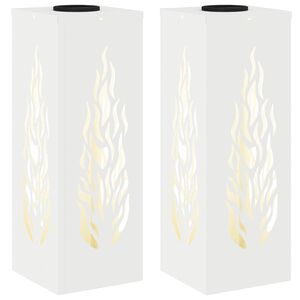 vidaXL Solar LED Pathway Light 2 pcs Warm White 18 x 18 x 50 cm