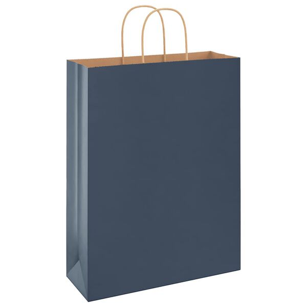 vidaXL Paper Bags 50 pcs with Handles Blue 32x12x42 cm