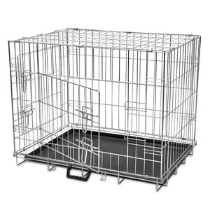 vidaXL Dog Crate | Galvanised steel | Galvanised steel and plastic | M