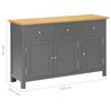 vidaXL Sideboard 110x33.5x70 cm Solid Oak Wood
