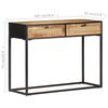 vidaXL Console Table 100x35x75 cm Rough Mango Wood and Natural Cane