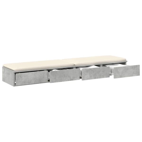 vidaXL Bed Drawers Concrete Grey 135 x 36.5 x 16.5 cm Engineered Wood