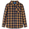 vidaXL Kids'Plaid Shirt Cognac and Blue 116