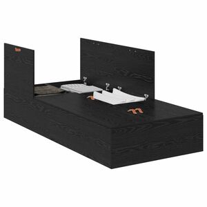 vidaXL Storage Bed Frame Black Oak 80 x 200 cm Engineered Wood