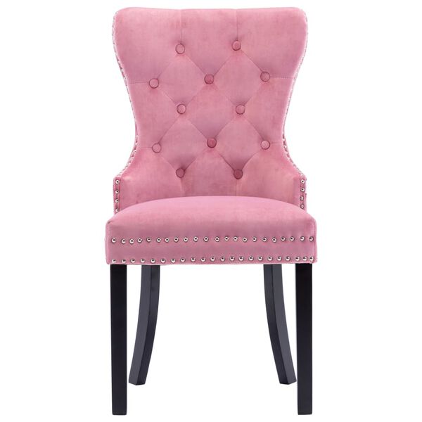 vidaXL Dining Chairs 2 pcs Pink Velvet