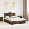 vidaXL Storage Bed with Drawer Smoked Oak 160 x 200 cm Engineered Wood