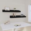 vidaXL Wall Shelves 2 pcs Black 80x12x9 cm Solid Wood Pine