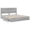 vidaXL Storage Bed Grey Sonoma 200 x 200 cm Engineered Wood
