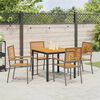 vidaXL Garden Dining Set 5 pcs Grey and Brown Poly Rattan