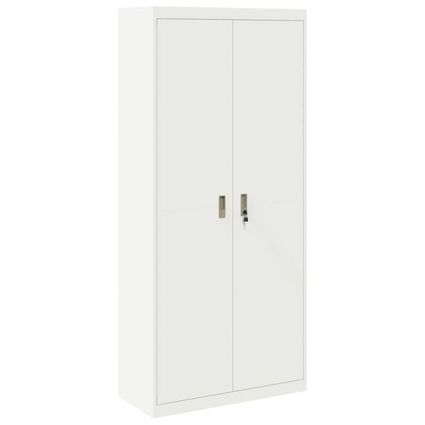 vidaXL Storage Cabinet 2 pcs White 90 x 40 x 200 cm Steel