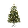 vidaXL Artificial Hinged Christmas Tree with Cones Green 120 cm