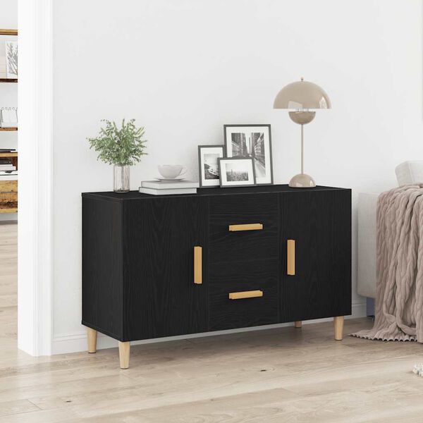 vidaXL Sideboard Black Oak 100x36x60 cm Engineered Wood