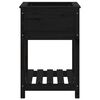 vidaXL Planter with Shelf Black 54x54x81 cm Solid Wood Pine