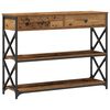 vidaXL Console Table with Drawer with Shelf Old wood 100 x 28 x 75 cm
