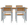 vidaXL Garden Dining Set 5 pcs Grey and brown 160 x 80 x 75 cm