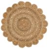 vidaXL Area Rug Hand-braided Jute 120 cm Round