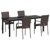 vidaXL Garden Dining Set 5 pcs Brown Powder-Coated Steel
