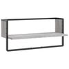 vidaXL Wall Shelf with Bar Grey Sonoma 65x25x30 cm
