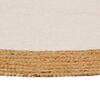 vidaXL Area Rug Braided White & Natural 90 cm Jute & Cotton Round