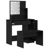 vidaXL LED Dressing Table Set 2 pcs Black Oak Engineered Wood
