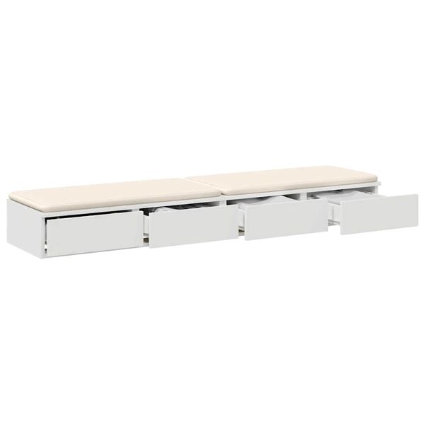 vidaXL Bed Drawers White 140 x 36.5 x 16.5 cm Engineered Wood