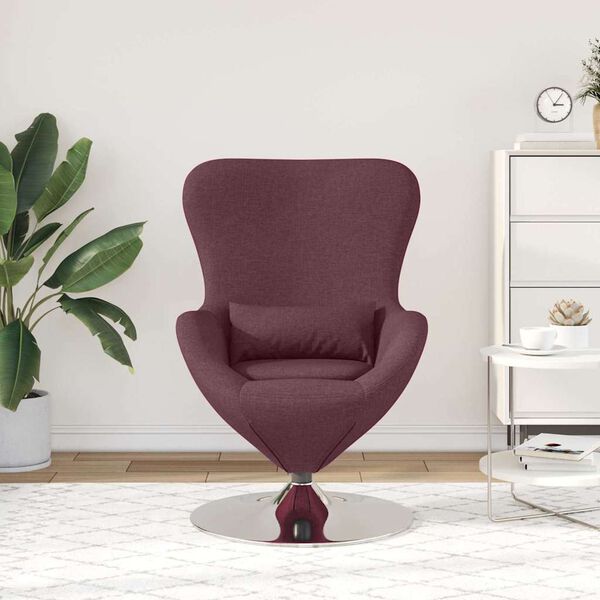 vidaXL Egg Chair Purple 63 x 73 x 90 cm Fabric