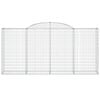 vidaXL Arched Gabion Baskets 17 pcs 300x50x140/160 cm Galvanised Iron
