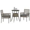 vidaXL Garden Dining Set 3 pcs Grey Poly rattan
