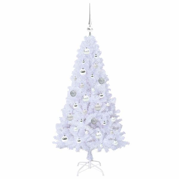 vidaXL Artificial Christmas Tree with Stand White 120 cm PVC and Steel