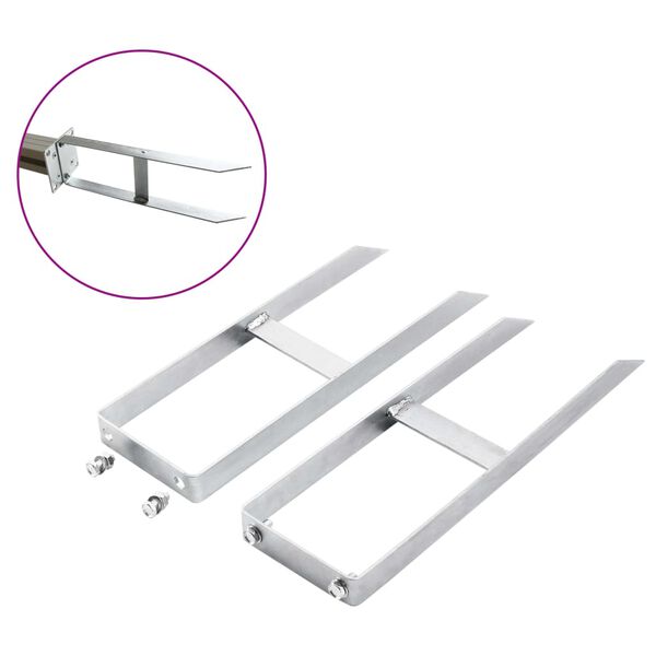 vidaXL Fence Ground Spikes 2 pcs for WPC Fence Steel 40 cm
