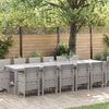 vidaXL Garden Dining Set 15 pcs Light Grey Polt rattan