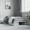 vidaXL Metal Bed Frame without Mattress with Headboard White 100x190cm