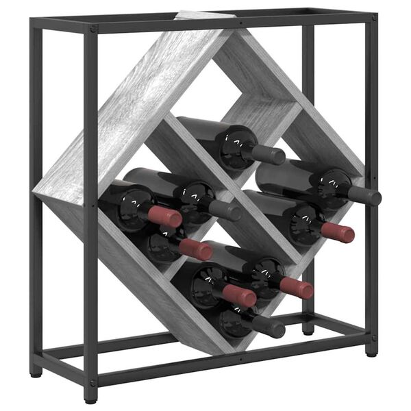 vidaXL Wine Rack Grey Sonoma 51 x 18 x 52.5 cm Engineered Wood