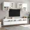 vidaXL 6 Piece TV Wall Cabinet Set with LED Lights White
