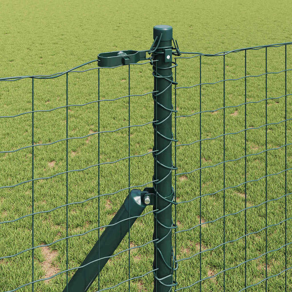vidaXL Fence Posts Manual 7 pcs Green Ø32mm 170 cm Galvanised steel