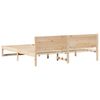 vidaXL Bed Frame with Headboard Natural 200 x 200 cm Solid Pine Wood