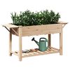 vidaXL Garden Planter Beige 155 x 59 x 76.5 cm Solid Fir Wood